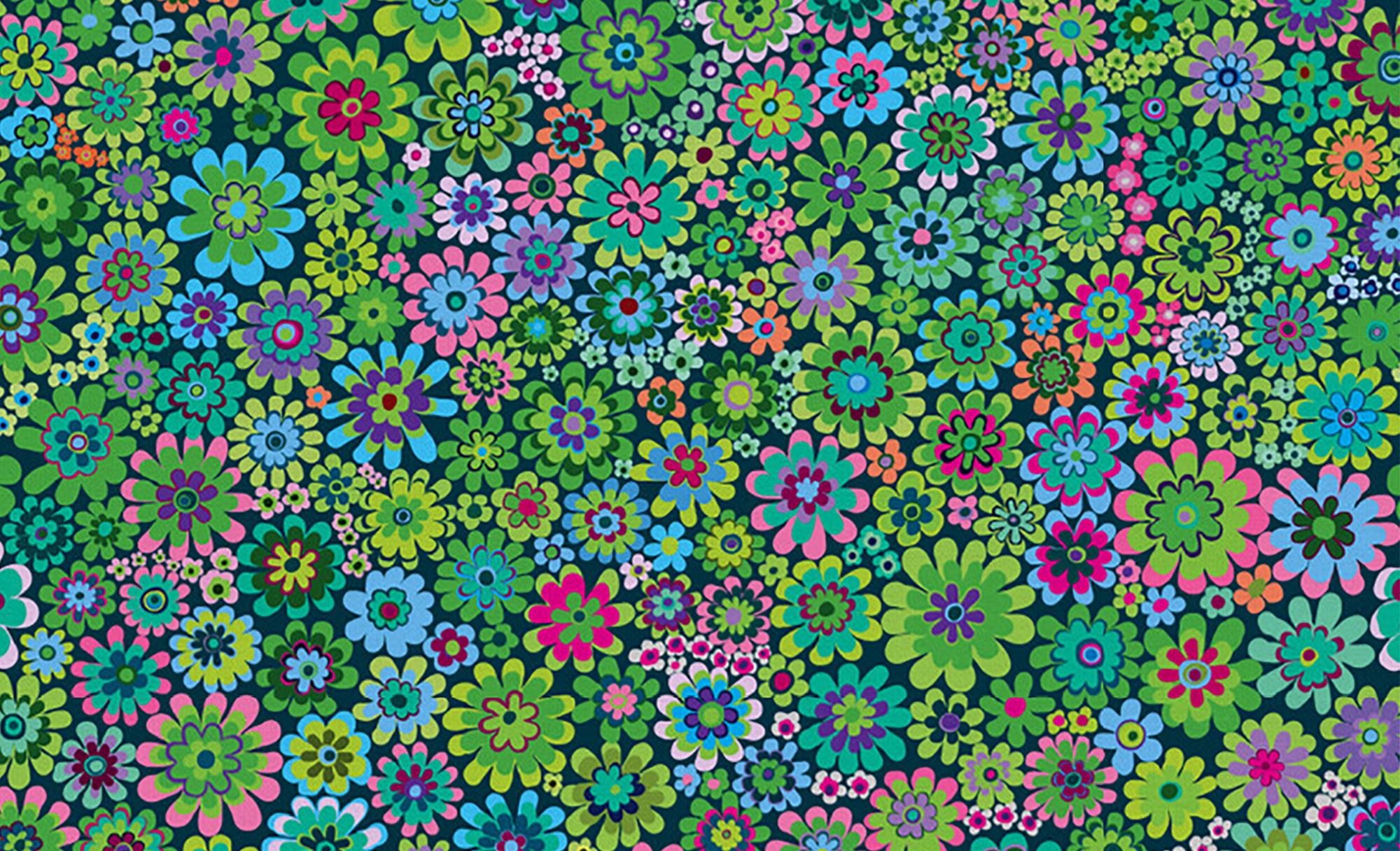Colourful Hearts Patchwork Fabric